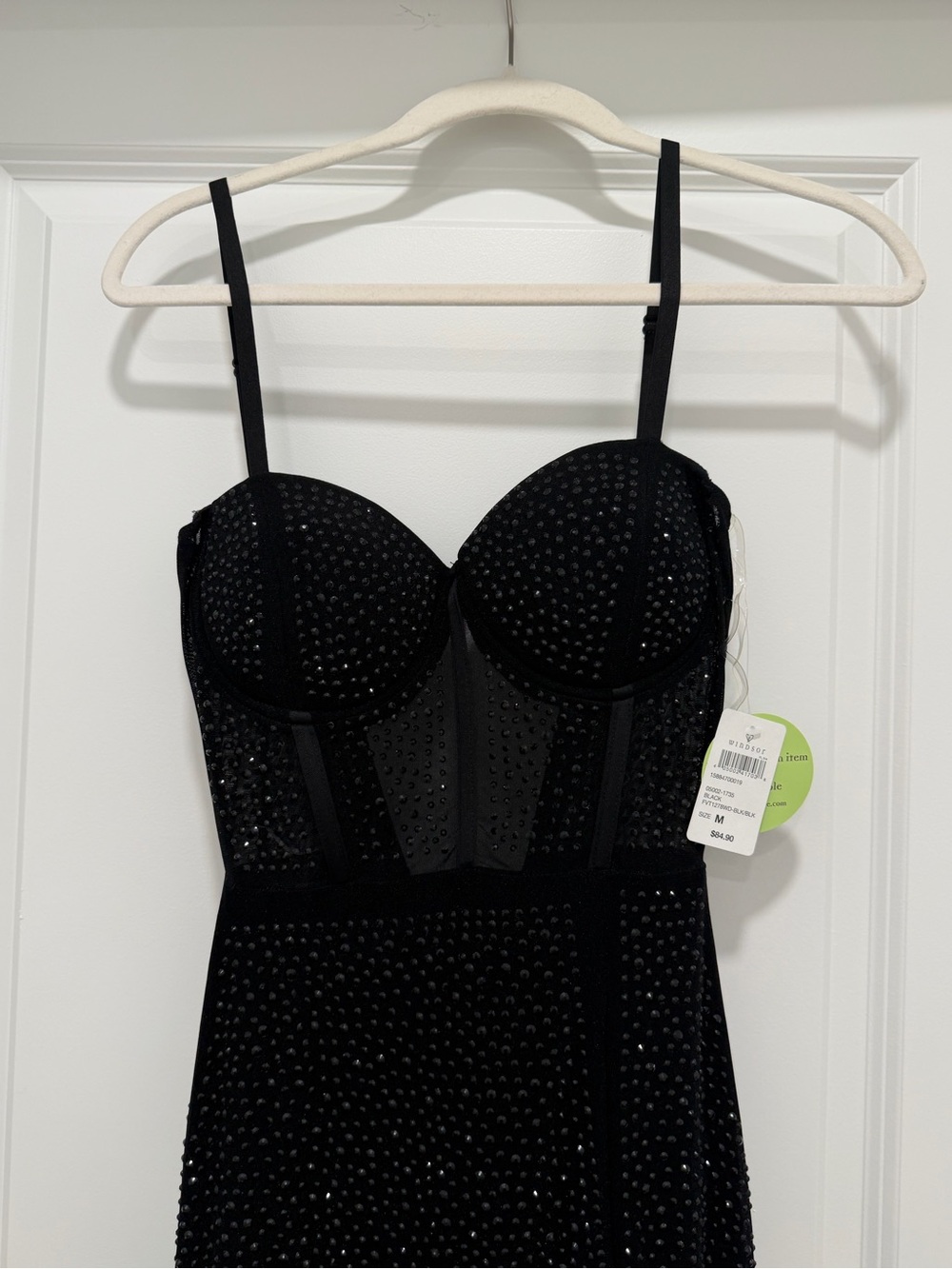 Windsor Elegant Black Beaded Bustier Evening Dress NWT - Picture 3 of 7